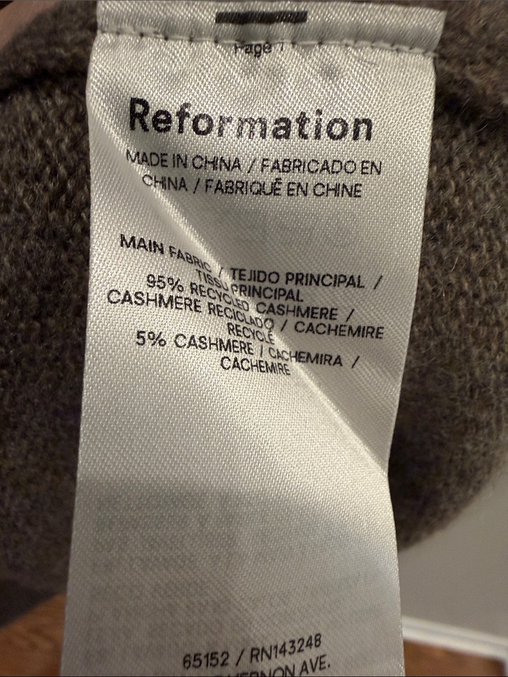 Reformation Bell Cashmere Mini Dress Heather Taupe Brown Size Sm - Picture 5 of 8